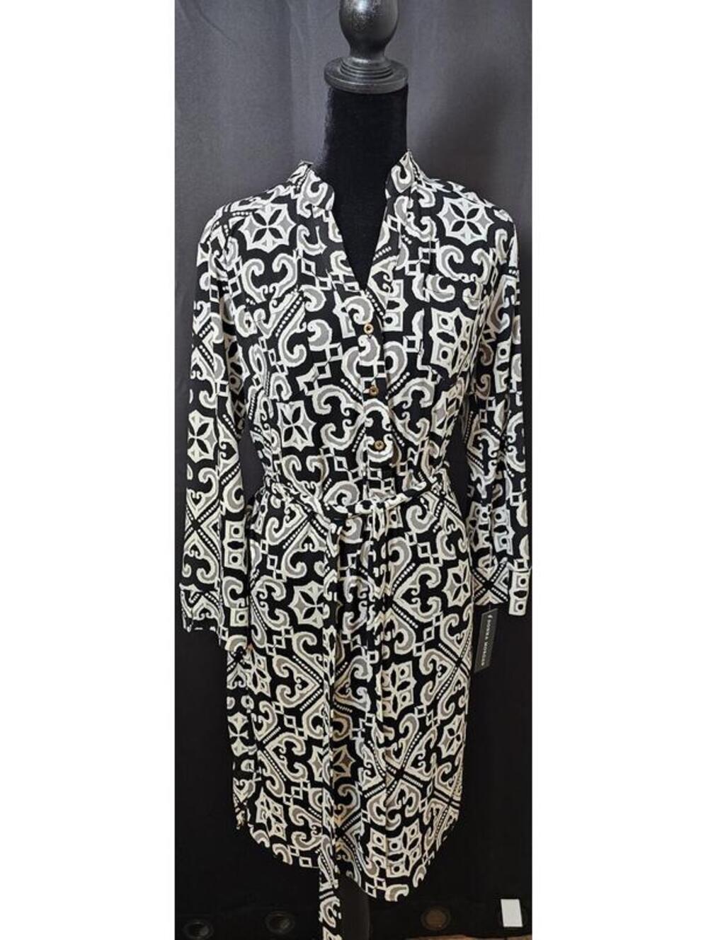 NWT Donna Morgan Dress Black & White Womens Size 12